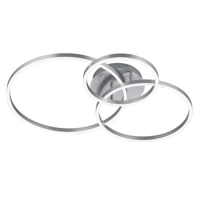 Plafon moderno níquel, Elze, 28W, LED RGBW, com comando à distância