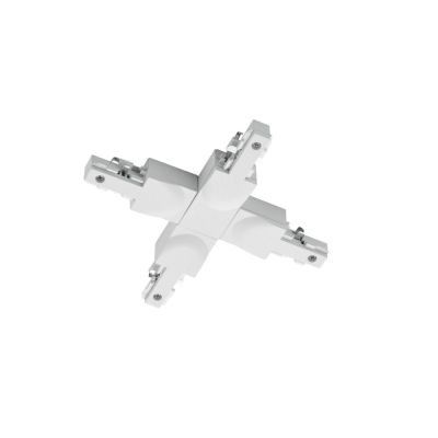 Conector cruzado branco para iluminação de trilho bifásica