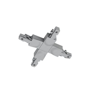 Conector cruzado cinza para iluminação de trilho bifásica