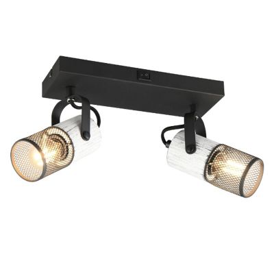 Foco de parede vintage preto, Marjet, com interruptor