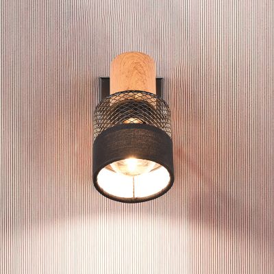 Foco de parede retrô preto, Solmaz