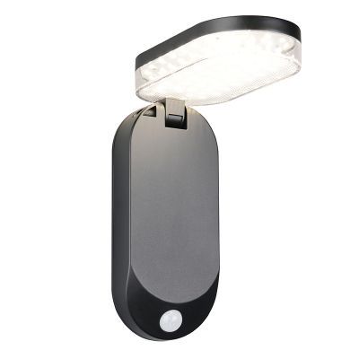 Candeeiro de parede exterior solar moderno preto, Laquisha, 3W, LED 4000K, IP44
