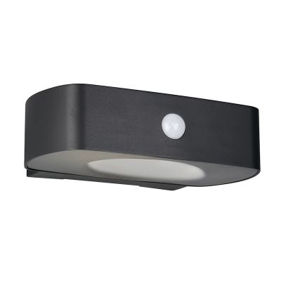 Candeeiro de parede exterior solar moderno preto, Pytsje, 6W, LED 4000K, IP44, com interruptor