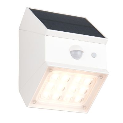 Candeeiro de parede exterior solar moderno branco, Majida, IP65