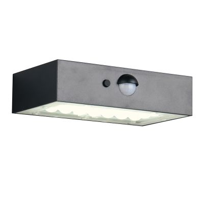 Candeeiro de parede exterior solar moderno preto, Numan, IP65
