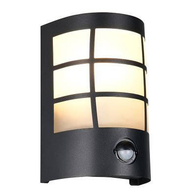 Candeeiro de parede exterior com sensor de movimento moderno preto, Ratna