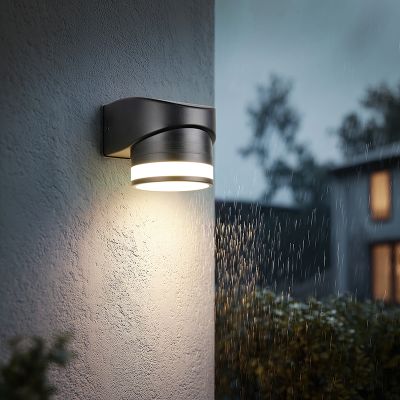 Candeeiro para exterior moderno preto, Neslihan, IP44
