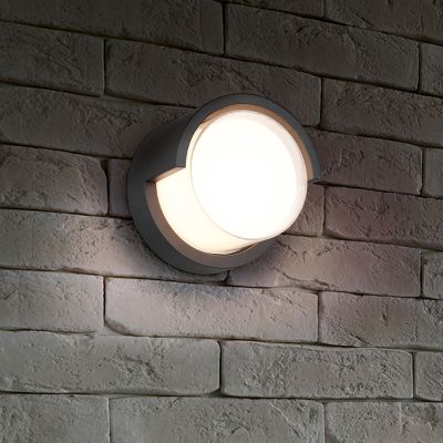 Candeeiro para exterior de plástico preto, Riekje, 8W, LED 3000K, IP54