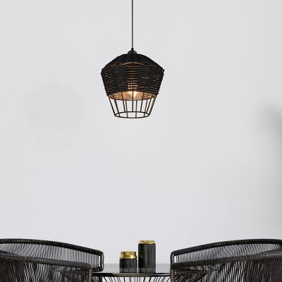 Candeeiro suspenso de rattan preto, Mirne