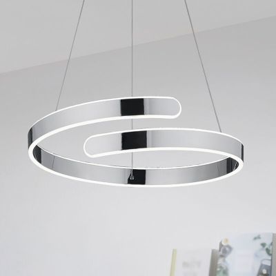 Candeeiro suspenso design cromo, Resy, 37W, LED 4000K, regulável em 3 níveis
