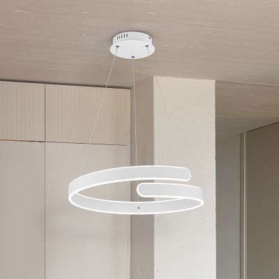 Candeeiro suspenso design branco, Resy, 37W, LED 4000K, regulável em 3 níveis