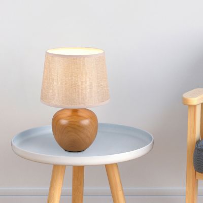 Candeeiro de mesa de cerâmica castanho, Yet, com interruptor