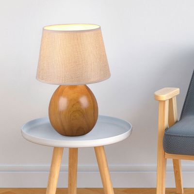 Candeeiro de mesa de cerâmica castanho, Yet, com interruptor