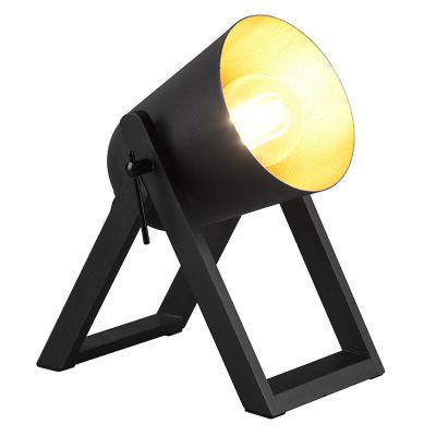Candeeiro de mesa moderno preto, Sacha, com interruptor