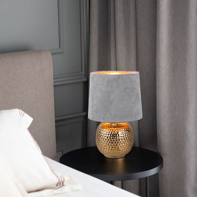 Candeeiro de mesa de cerâmica dourado, Jorre, com interruptor