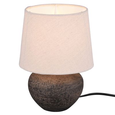 Candeeiro de mesa de cerâmica castanho, Ulo, com interruptor