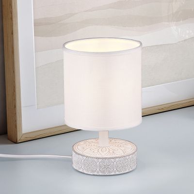 Candeeiro de mesa de cerâmica branco, Lola, com interruptor