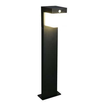Candeeiro de pé exterior solar moderno preto, Kadija, 5,5W, LED 4000K, IP44