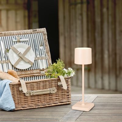 Candeeiro de mesa exterior recarregável moderno castanho, Lakisha, 1,5W, LED white switch, IP54, com dimmer tátil