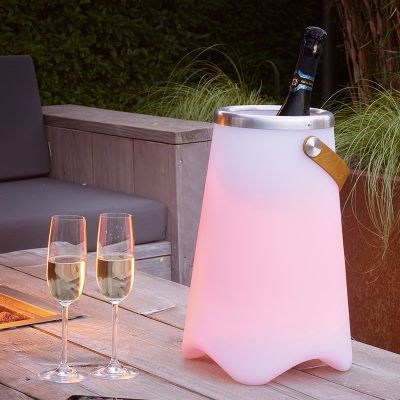 Candeeiro de mesa exterior moderno branco, Sedex, 2W, LED RGBW, IP44, com comando à distância