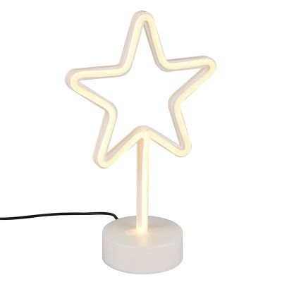 Candeeiro de mesa quarto infantil de plástico branco, Sario, 1W, LED 3000K