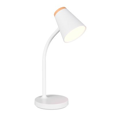 Candeeiro de mesa moderno branco, Rahul, 4,5W, LED 3000K, com interruptor
