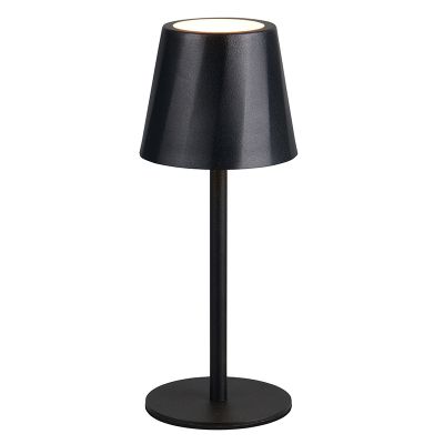 Candeeiro de mesa recarregável de metal preto, Priya, 1,6W, LED ajustável de branco quente a branco frio, regulável em 3 níveis