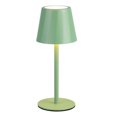 Candeeiro de mesa recarregável de metal verde, Priya, 1,6W, LED ajustável de branco quente a branco frio, regulável em 3 níveis