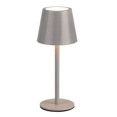 Candeeiro de mesa recarregável de metal cinzento, Priya, 1,6W, LED ajustável de branco quente a branco frio, regulável em 3 níveis