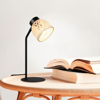 Candeeiro de mesa de rattan castanho, Laut, com interruptor