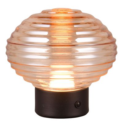 Candeeiro de mesa recarregável retrô preto, Walid, 2W, LED 3000K, com dimmer tátil