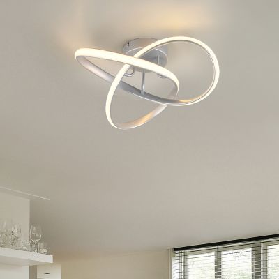 Candeeiro de teto design prateado, Suat, 15W, LED 3000K