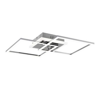 Plafon moderno cromo, Semira, 25W, LED 4000K, regulável em 3 níveis