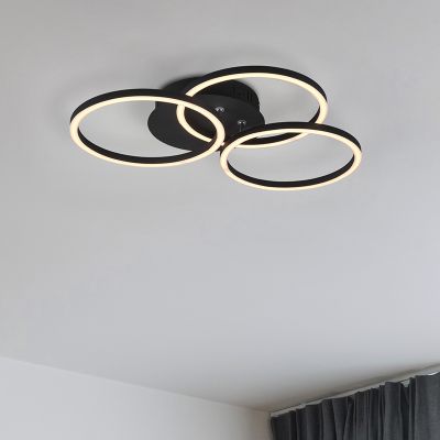 Plafon moderno preto, Kobus, 27W, LED ajustável de branco quente a branco frio, com comando à distância