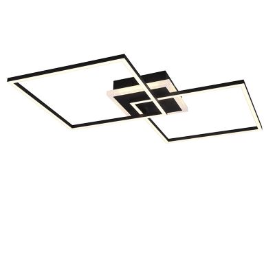 Plafon moderno preto, Naud, 29W, LED 3000K, com comando à distância