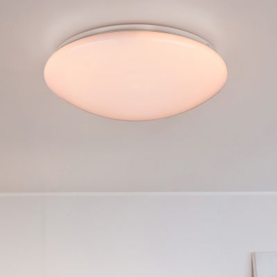 Plafon moderno branco, Neda, 18W, LED ajustável de branco quente a branco frio, com comando à distância