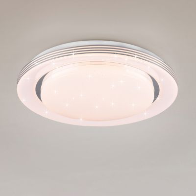 Plafon moderno branco, Alpha, 18W, LED ajustável de branco quente a branco frio, com comando à distância