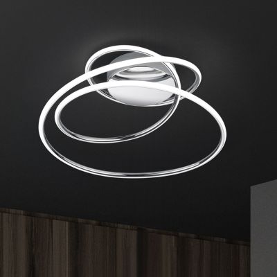 Plafon design cromo, Marell, 36W, LED 4000K, regulável em 3 níveis