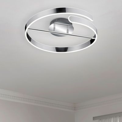 Plafon design cromo, Resy, 37W, LED 4000K, regulável em 3 níveis