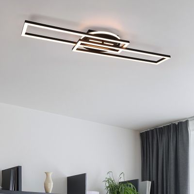 Plafon moderno preto, Jadon, 30W, LED ajustável de branco quente a branco frio