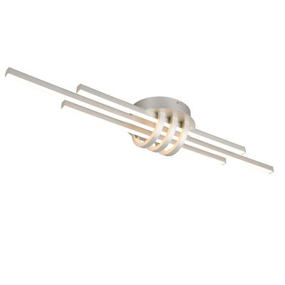 Plafon moderno níquel, Saloua, 20W, LED 3000K, regulável em 3 níveis