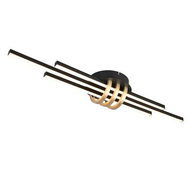 Plafon moderno preto, Saloua, 20W, LED 3000K, regulável em 3 níveis
