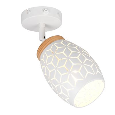 Foco de parede moderno branco, Delana, com interruptor