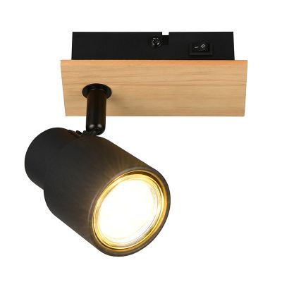 Foco de parede moderno preto, Rajeev, com interruptor