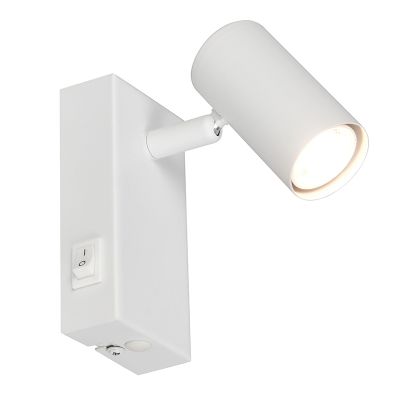 Aplique de parede moderno branco, Suradj, com interruptor