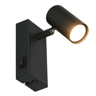 Aplique de parede moderno preto, Suradj, com interruptor