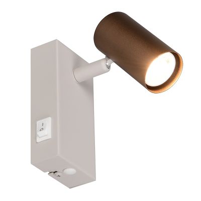 Aplique de parede moderno castanho, Suradj, com interruptor