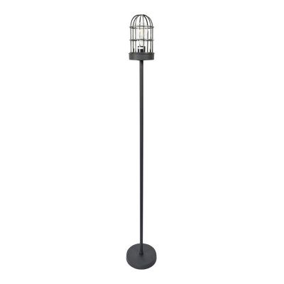 Candeeiro de pé preto industrial, Nova, com interruptor