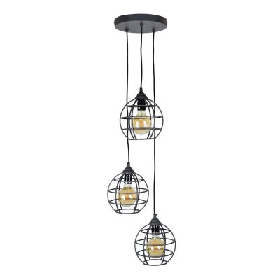 Candeeiro suspenso preto industrial, Roland