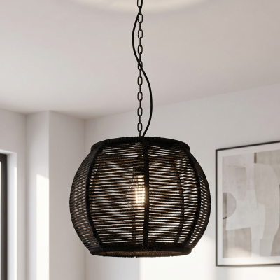 Candeeiro suspenso preto industrial, Milca